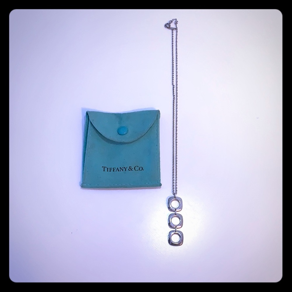 Authentic Tiffany Square Pendant Necklace